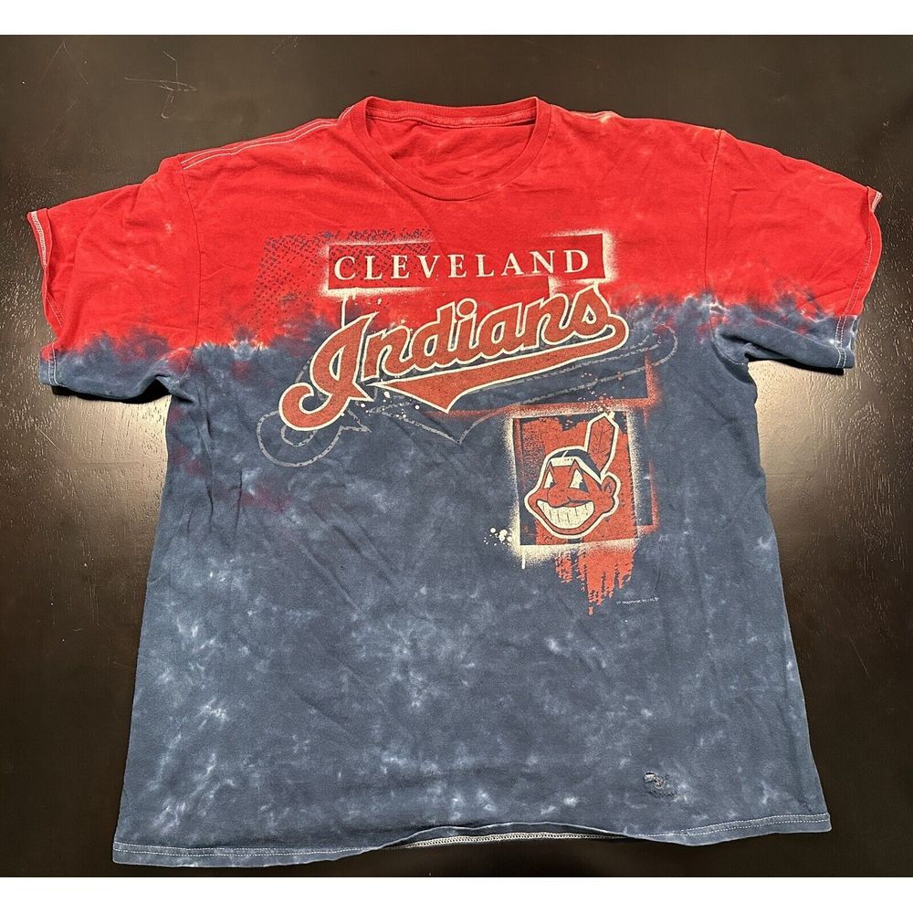 Cleveland Indians / Chief Wahoo‎ Tie Dye Short Sleeve Tee Shirt ~ Adult Sz Large